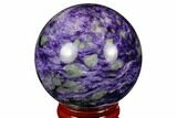Polished Purple Charoite Sphere - Siberia #177847-1